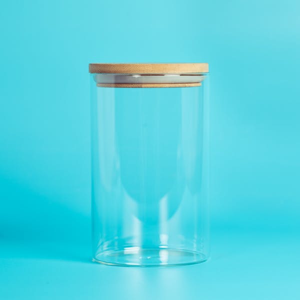 Glass Storage Jar , Wooden Lid 1L