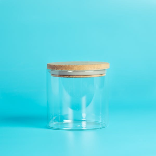 Glass Storage Jar, Wooden Lid 550ml